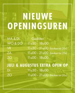 Nieuwe openingsuren